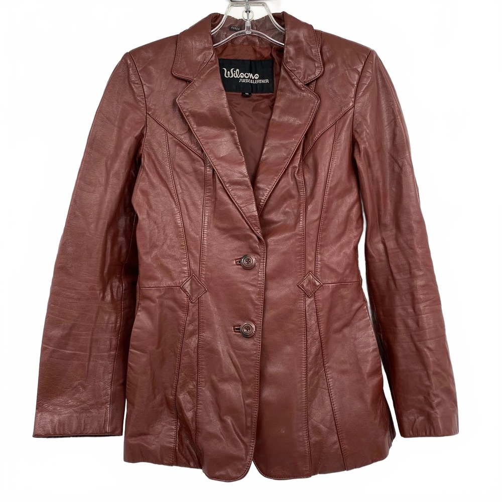 Wilson Brown Leather Blazer Jacket | Women’s Size 10 Regular